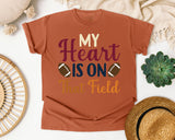 My Heart Is On That Field graphic tee in Yam