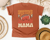 Somebodys Loud Mouth Football Mama graphic tee in Yam