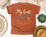 My Heart Is On That Field Script graphic tee in Yam
