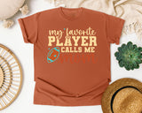 My Favorite Player Calls Me Mom Retro graphic tee in Yam