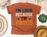 Im Loud Because Im Proud Navy graphic tee in Yam