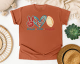 Peace Love Football Leopard graphic tee in Yam