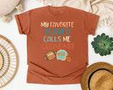 My Favorite Player Calls Me Grandma Pastel graphic tee in Yam