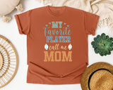 My Favorite Player Call Me Mom Blue graphic tee in Yam