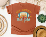 My Heart Is On That Field Orange graphic tee in Yam
