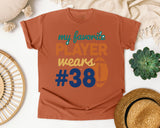 My Favorite Player Wears Number 38 graphic tee in Yam