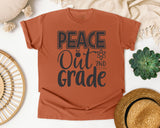 Peace Out 2nd Grade Grey graphic tee in Yam