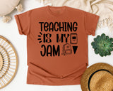 Teaching Is My Jam Backpack graphic tee in Yam