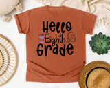 Hello Eighth Grade graphic tee in Yam