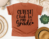 Cutest Chick In 2nd Grade Notebook graphic tee in Yam