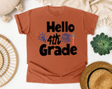 Hello 4th Grade Backpack graphic tee in Yam
