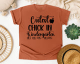Cutest Chick In Kindergarten graphic tee in Yam