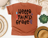 Hello Third Grade Globe graphic tee in Yam