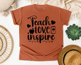 Teach Love Inspire Notebook graphic tee in Yam