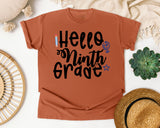 Hello Ninth Grade Globe graphic tee in Yam