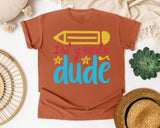 1st Grade Dude White 2 3 graphic tee in Yam