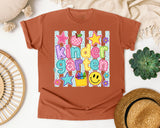 Kindergarten Crayons Smiley graphic tee in Yam