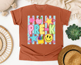Pre-K Crayons Smiley graphic tee in Yam
