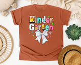 Kindergarten Paper Bow Pastel graphic tee in Yam