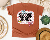 Second Grade Scallop Bow graphic tee in Yam