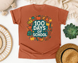 100 Days Of School Supplies Circle graphic tee in Yam
