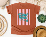 Teacher Mode Off Stripes graphic tee in Yam