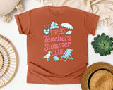 Tired Teachers Summer Club graphic tee in Yam