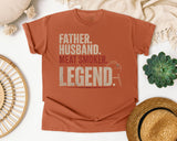Father Husband Meat Smoker Legend Pink graphic tee in Yam