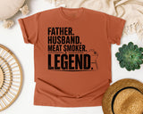 Father Husband Meat Smoker Legend Black graphic tee in Yam