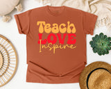 Teach Love Inspire Retro graphic tee in Yam