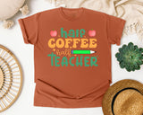 Half Coffee Half Teacher graphic tee in Yam