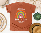 Welcome Back I'm Glad You're Here graphic tee in Yam