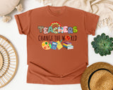Teachers Change The World graphic tee in Yam