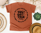 You Got This Test Day Black graphic tee in Yam