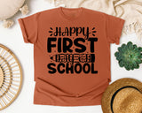 Happy First Day Of School White graphic tee in Yam