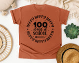 Happy Happy Happy 100 Days Of School Grey graphic tee in Yam