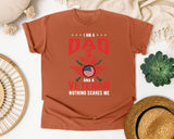 I Am A Dad And A Veteran Nothing Scares Me graphic tee in Yam