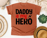 Daddy Is My Hero White graphic tee in Yam