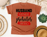Husband Father Protector Hero graphic tee in Yam