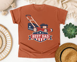 Best Dad Lawn Mower graphic tee in Yam