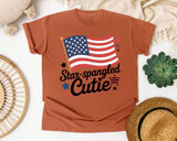 Star Spangled Cutie Black graphic tee in Yam