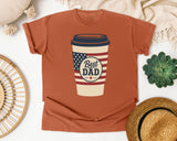 Best Dad Coffee Cup graphic tee in Yam