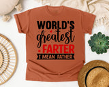 World's Greatest Farter I Mean Father graphic tee in Yam