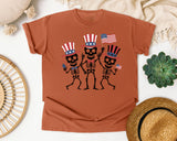 Three Skeletons With Flags graphic tee in Yam