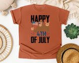 Happy 4th Of July White 3 graphic tee in Yam