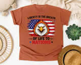 Liberty Is The Breath Of Life To Nations Grey graphic tee in Yam