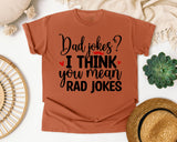 Dad Jokes I Think You Mean Rad Jokes graphic tee in Yam