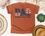 Dad Husband Hero Legend graphic tee in Yam