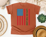 Life On The Line graphic tee in Yam