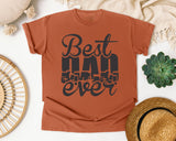 Best Dad Ever White 4 graphic tee in Yam